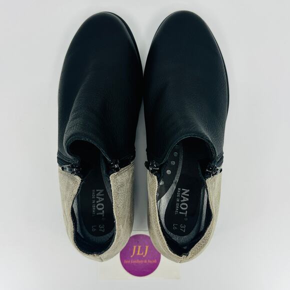 Naot Women's Helm Soft Black/Speckled Beige Comfort Ankle Booties Size 37/ 6 US - Picture 9 of 11